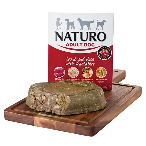 naturo lamb, rice and veg dog food