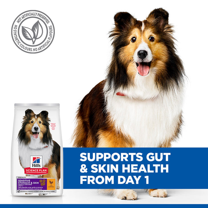 Hill's Science Plan Sensitive Stomach & Skin supports gut and skin health from day 1