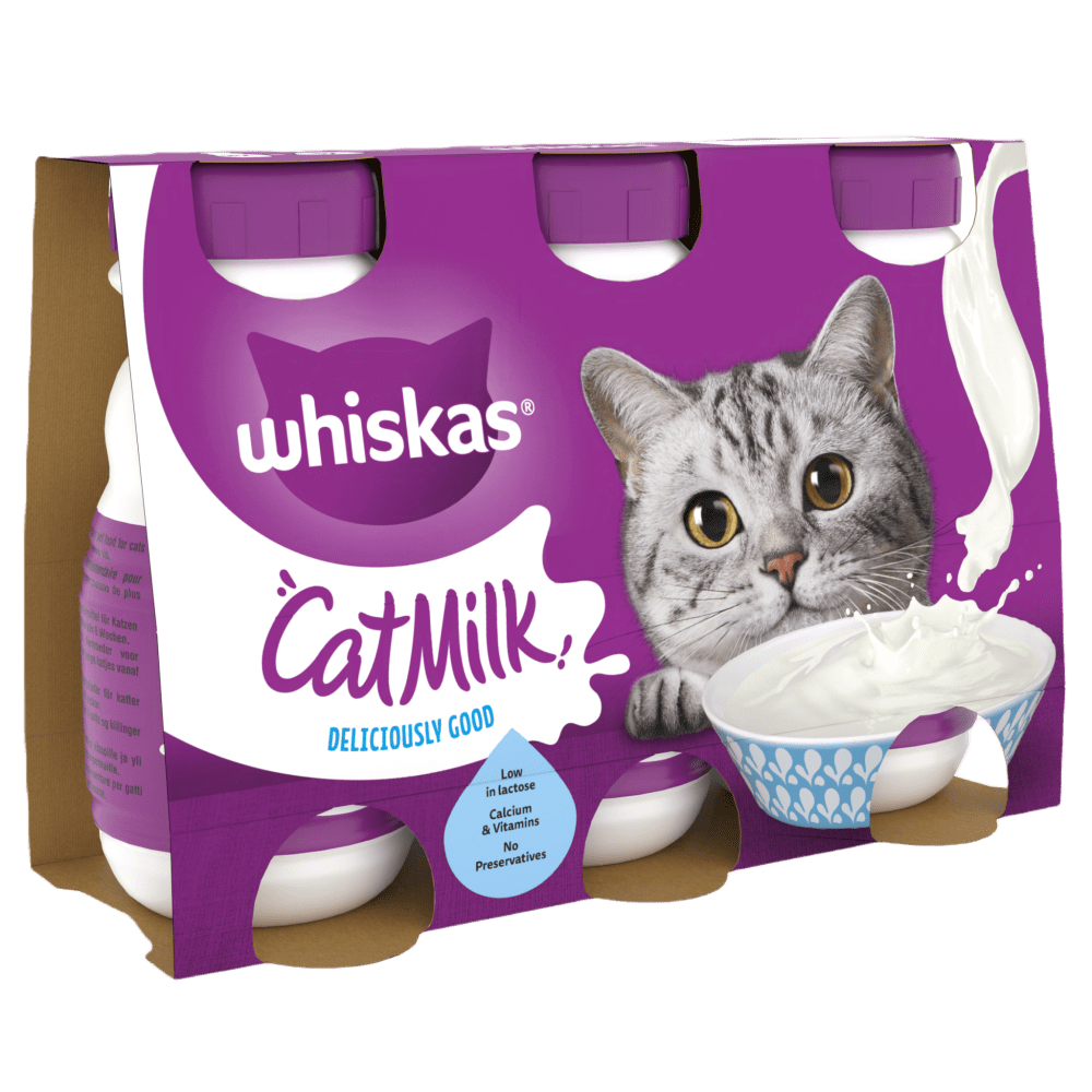 Whiskas Cat Milk 3 x 200ml bottles, front of pack