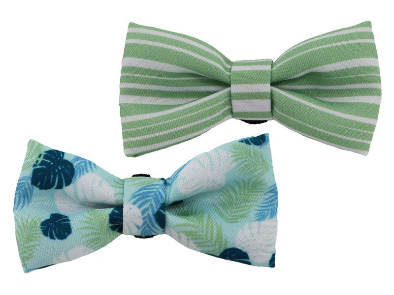 Soho Pet Bow Tie Stripe/Leaf - 100% Recycled Fabric