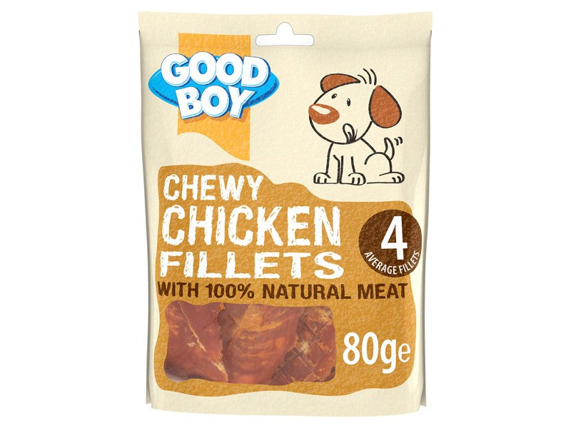 Good Boy Chewy Chicken Fillets 80g, front of pack