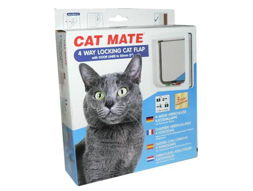 Cat Mate 4-Way Locking Cat Flap White With Liner