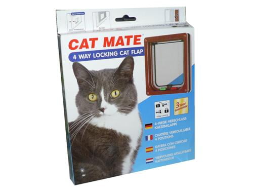 PETMATE 4-WAY LOCKING CAT FLAP BROWN