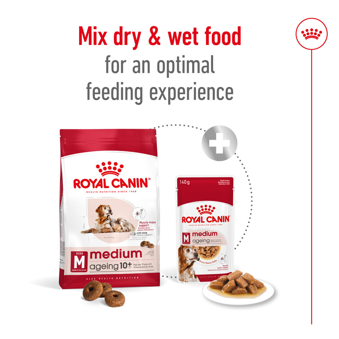 Royal Canin Medium Ageing 10+ dry and wet food for mixed feeding