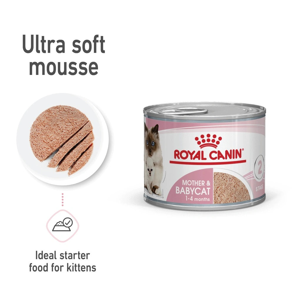 Royal Canin Babycat Instinctive Wet Food 195g – soft mousse for kittens and nursing queens.