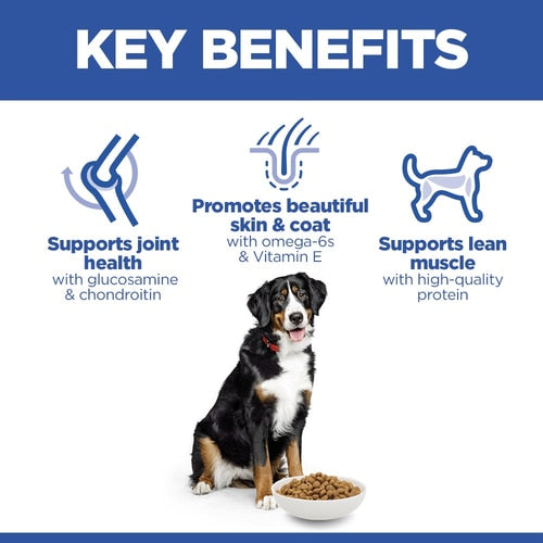 Hill's Science Plan Large Breed Adult with Chicken key benefits: joint health, skin and coat, lean muscle