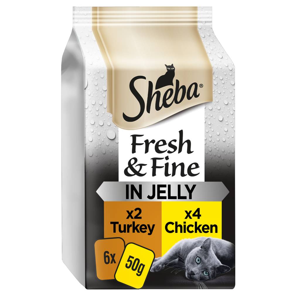 Sheba Fresh & Fine Cat Pouches Turkey & Chicken in Jelly