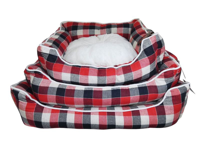 Slumber Red and black check bed 26 inch