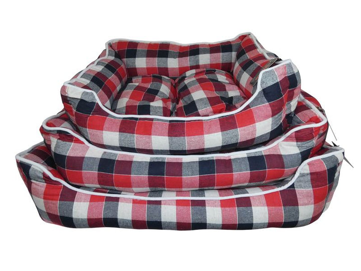 Slumber Red and black check bed 26 inch - PetWorld