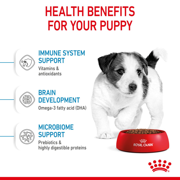 Royal Canin Mini Puppy health benefits: immune system, brain development and microbiome support