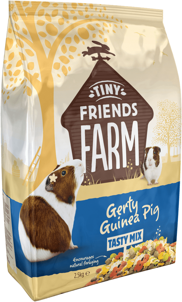 Tiny Friends Farm Gerty Guinea Pig Tasty Mix bag, angled view