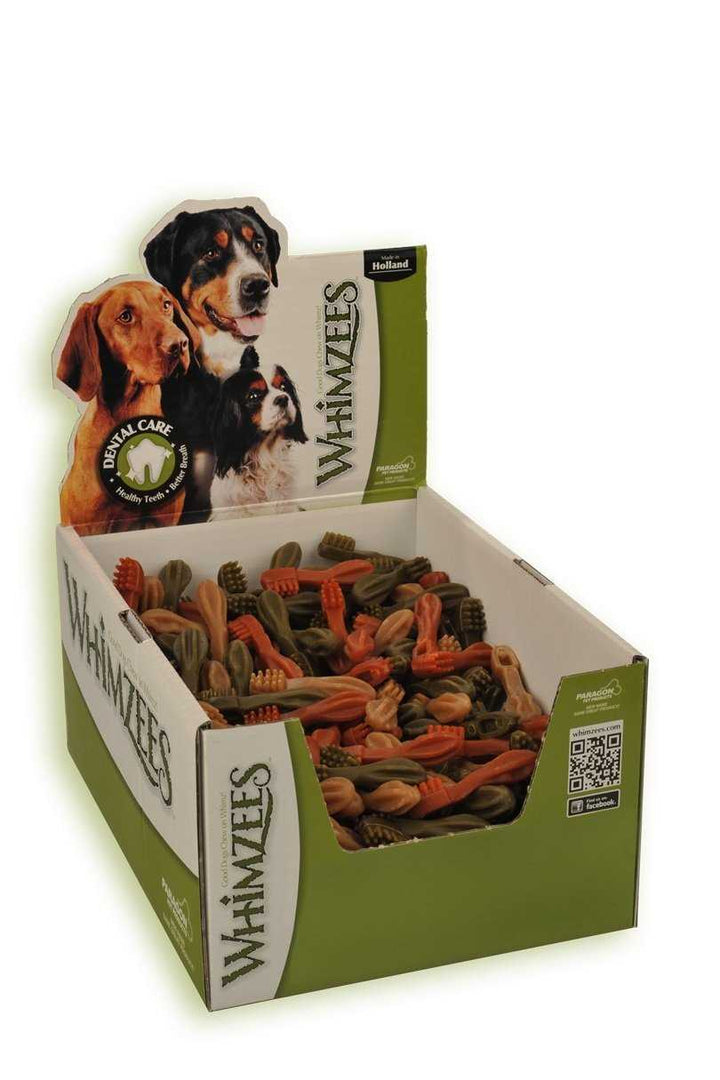 WHIMZEES Toothbrush Extra Small dental chews in shop display box