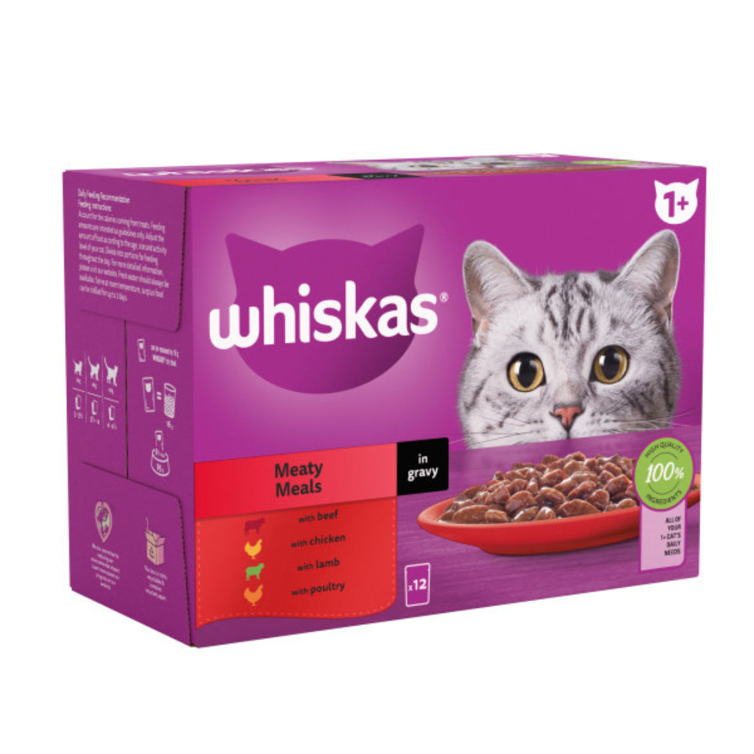 Whiskas Pouch Meat Selection in Gravy 12 x 100g